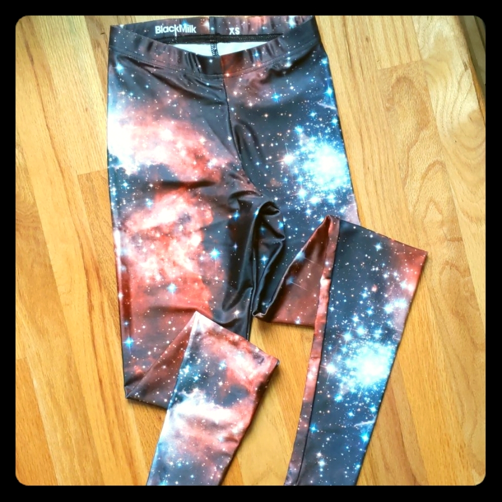 👽 Blackmilk galaxy red space leggings xs